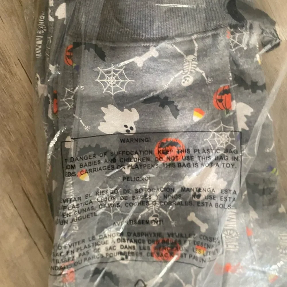 New Gymboree Boys Halloween Fleece Jogger Pants Trick Or Treat Fall Gray Size 8